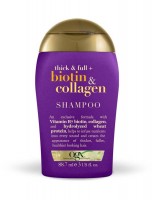 Мини шампунь для лишенных объема и тонких волос OGX с биотином и коллагеном
